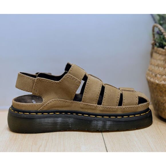 Dr. Martens Wrenlie Savannah Tan Bronx Suede Fisherman Sandals UK 7 NWOB - Picture 9 of 13